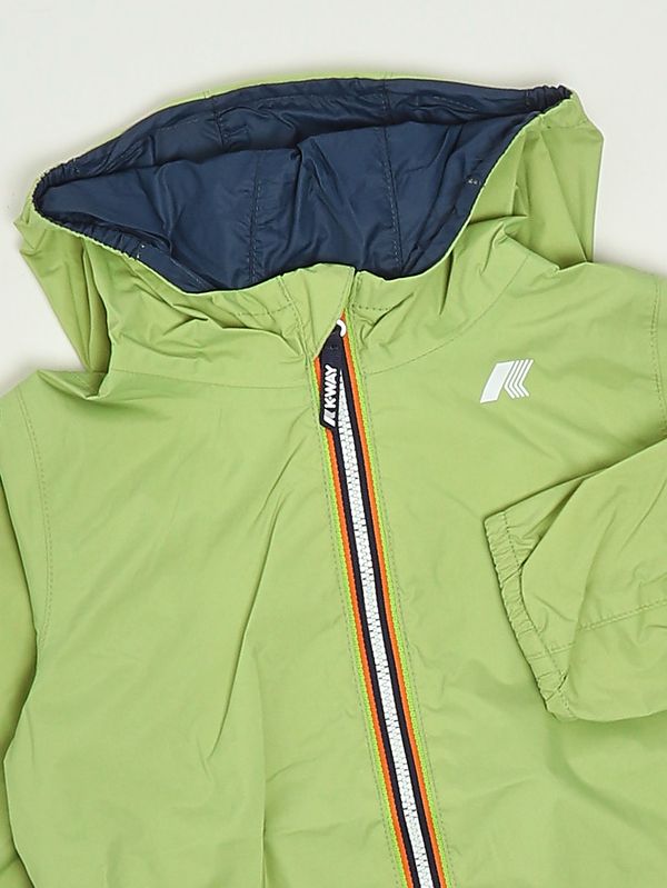 4. Veste bébé Jake Plus.2 Double en nylon Vert Fluo-Bleu K-Way k2123iw