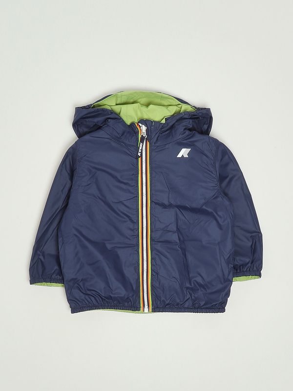 2. Veste bébé Jake Plus.2 Double en nylon Vert Fluo-Bleu K-Way k2123iw