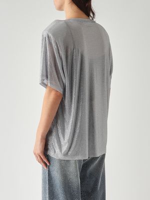4. Camiseta de mujer Mendes en malla de cristal Plata