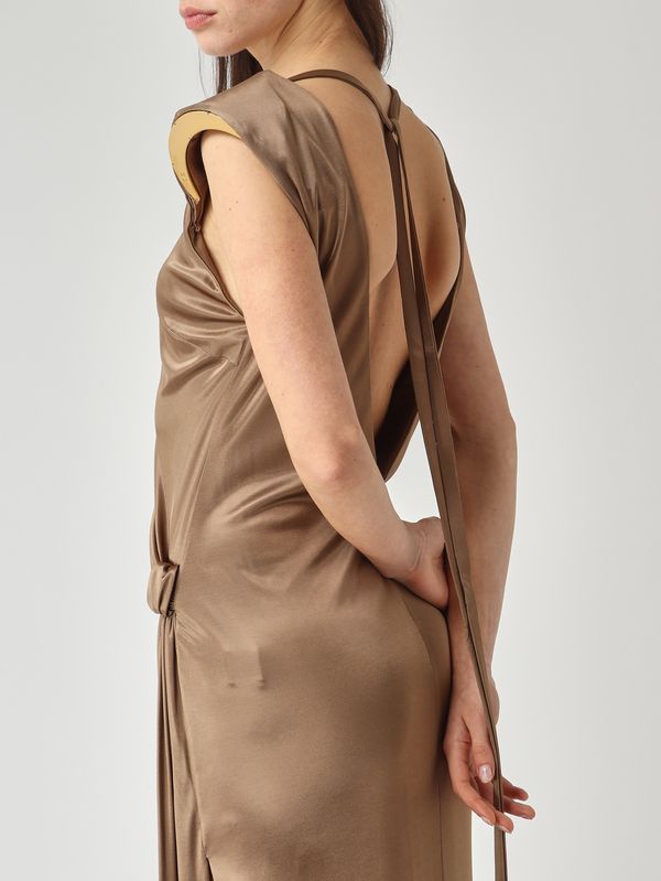 5. Abito donna in jersey di viscosa lucida Argilla Elisabetta Franchi abr2461e2
