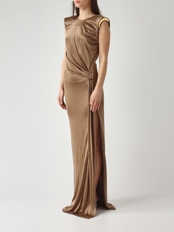 3. Abito donna in jersey di viscosa lucida Argilla Elisabetta Franchi abr2461e2
