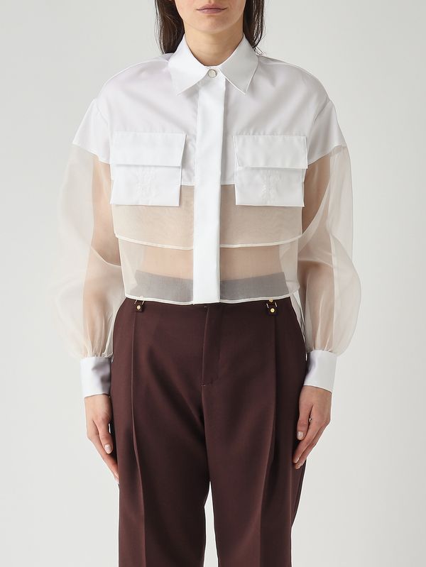 Elisabetta Franchi Women's cotton shirt - Ivory | Caposerio.com