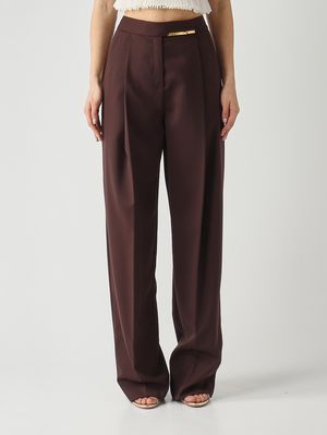 1. Pantalon femme en mélange de laine vierge Cacao