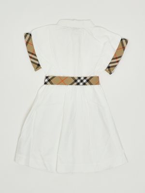 2. Abito bambina Juliet in cotone Bianco-Check Beige
