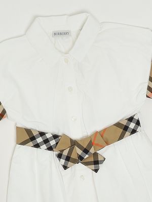 3. Abito bambina Juliet in cotone Bianco-Check Beige