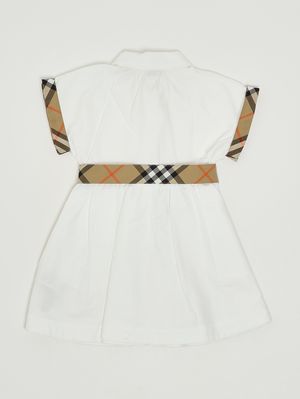2. Abito bambina Juliet in cotone Bianco-Check Beige