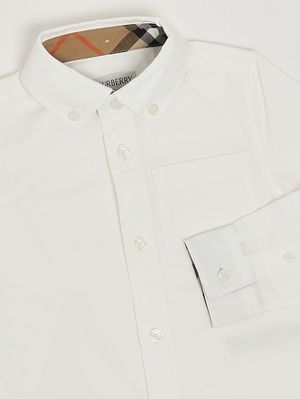 3. Camicia bambino Owen in cotone Bianco-Check Beige