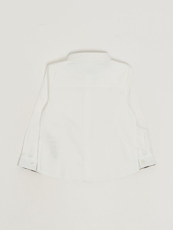2. Camicia bambino Owen in cotone Bianco-Check Beige Burberry 8121251