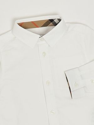3. Camicia bambino Owen in cotone Bianco-Check Beige