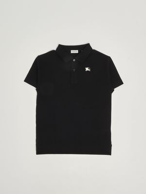 1. Kinder-Poloshirt Johane aus Baumwolle Schwarz