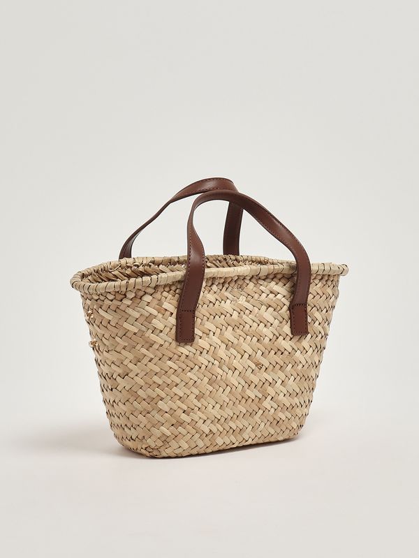 2. Mädchenhandtasche aus Raffia und Kunstleder Stroh-Leder Twinset 261gj8014