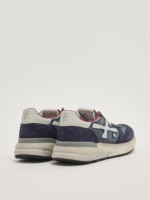 3. Herren-Sneaker Mick 8006 aus Leder und technischem Gewebe Jeansblau