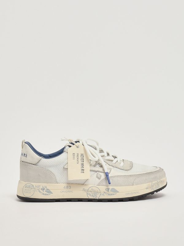 Herren-Sneaker Nous 8234 aus Leder und Mesh Weiß Premiata