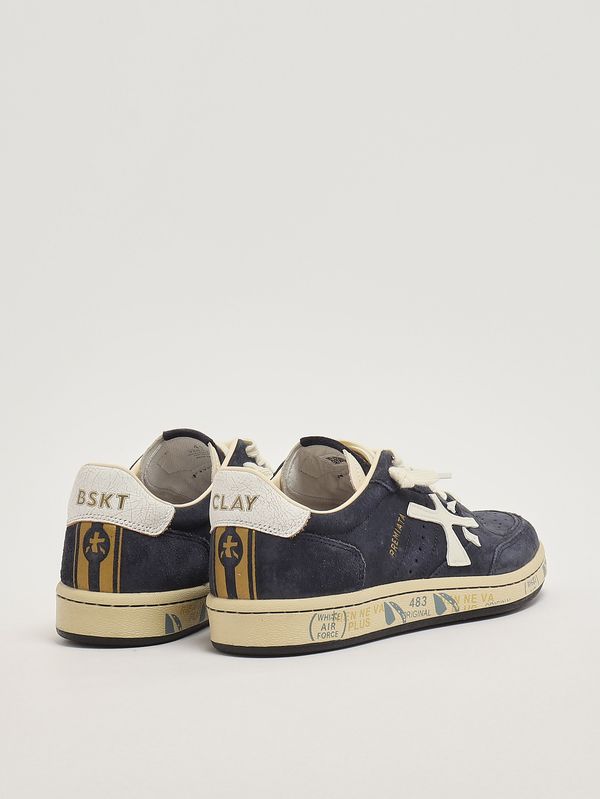 3. Sneakers homme Basket Clay 7708 en cuir Bleu marine foncé Premiata bsk07708