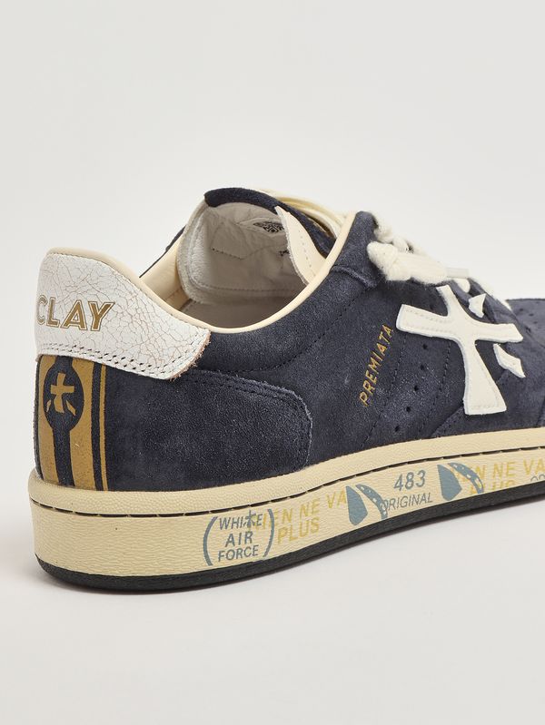 5. Sneakers homme Basket Clay 7708 en cuir Bleu marine foncé Premiata bsk07708