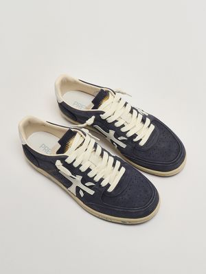 2. Sneakers homme Basket Clay 7708 en cuir Bleu marine foncé