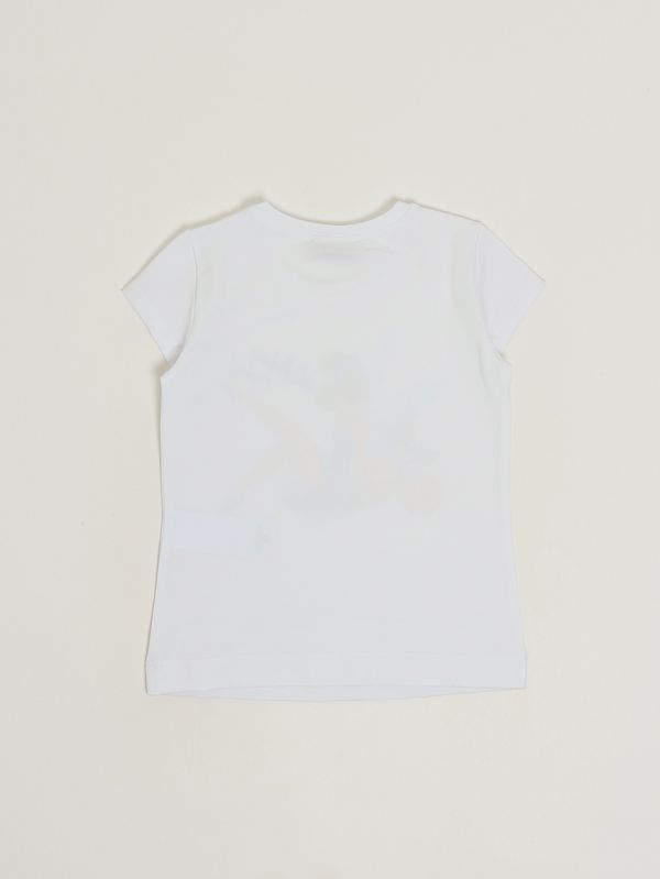 2. Camiseta de niña de algodón elástico. Blanco Monnalisa 11g6257201