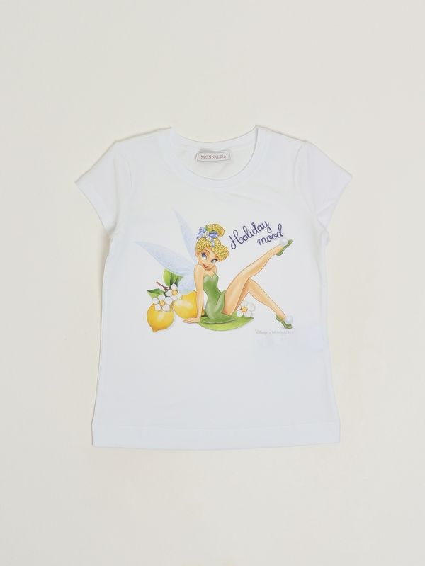 1. Camiseta de niña de algodón elástico. Blanco Monnalisa 11g6257201