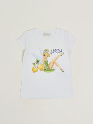 1. Camiseta de niña de algodón elástico. Blanco