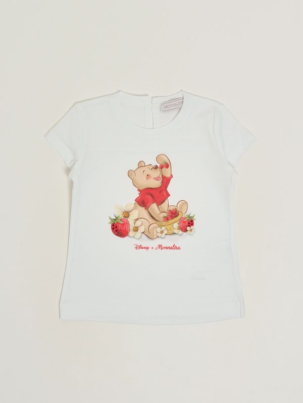 1. T-shirt neonata in cotone Bianco Monnalisa 39g6107002