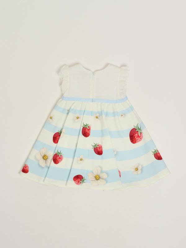 2. Robe pour bébé en mousseline de coton stretch Blanc-Ciel Monnalisa 31g9157105