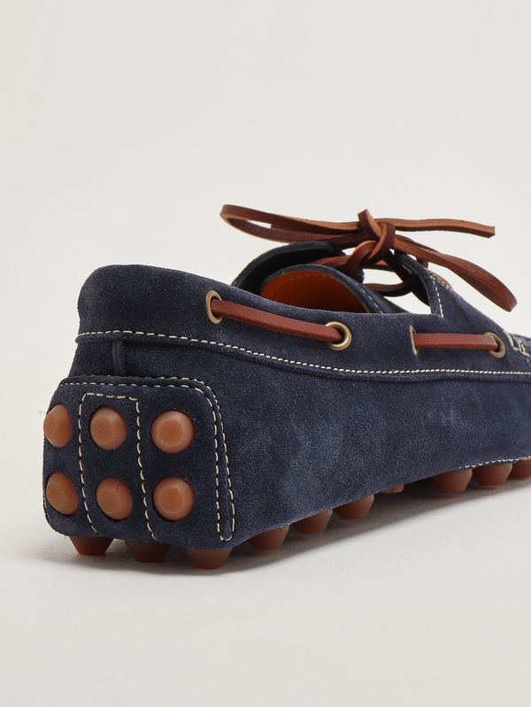 5. Mocassin homme Gommino Bubble en daim Bleu Tod's xxm52k05300re0