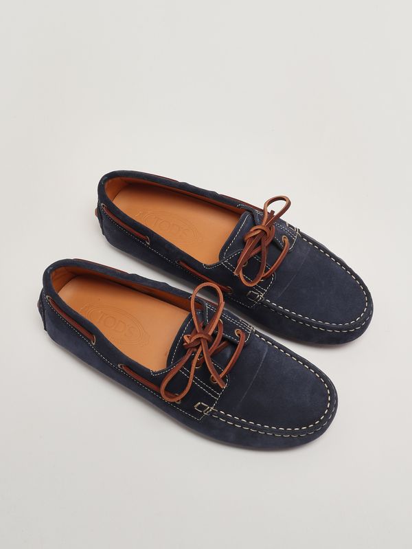 2. Mocassin homme Gommino Bubble en daim Bleu Tod's xxm52k05300re0