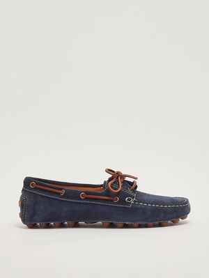 1. Mocassin homme Gommino Bubble en daim Bleu
