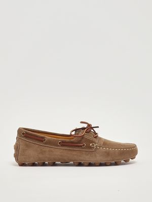 1. Mocassino uomo Gommino Bubble in pelle scamosciata Cammello