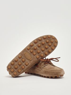 4. Mocassino uomo Gommino Bubble in pelle scamosciata Cammello