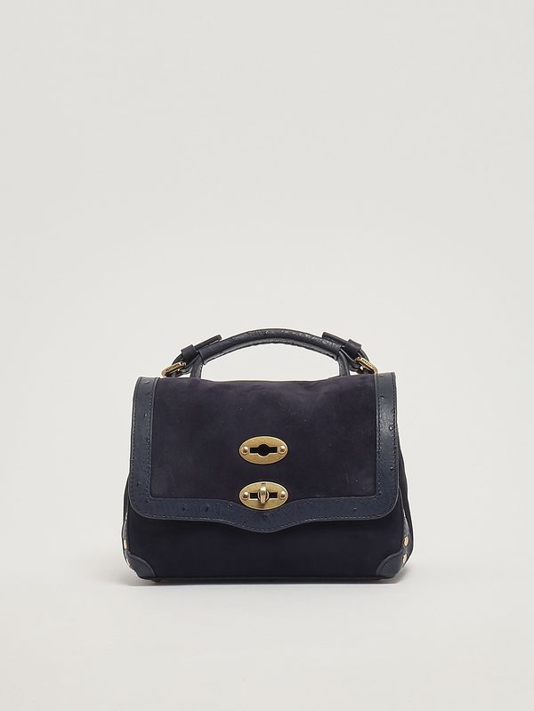 1. Bolso de mujer Postina baby de piel y zashmere Azul Sideral Zanellato 0707902270000 b