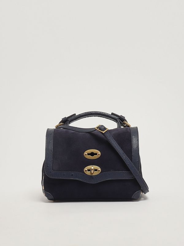 3. Bolso de mujer Postina baby de piel y zashmere Azul Sideral Zanellato 0707902270000 b