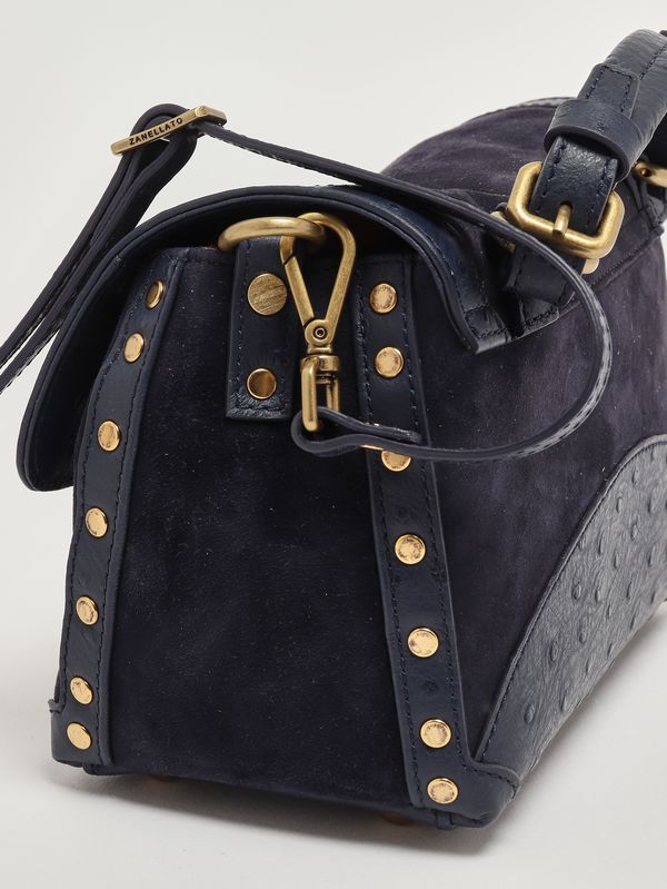 5. Bolso de mujer Postina baby de piel y zashmere Azul Sideral Zanellato 0707902270000 b