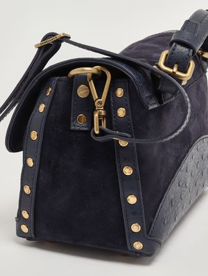 5. Bolso de mujer Postina baby de piel y zashmere Azul Sideral