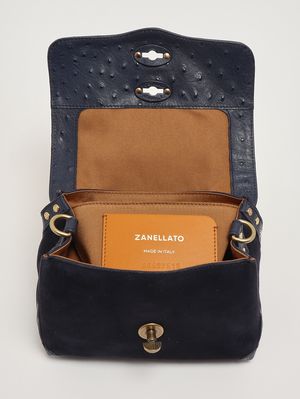 4. Bolso de mujer Postina baby de piel y zashmere Azul Sideral