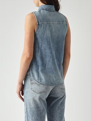 4. Damenbluse aus Baumwolle Denim
