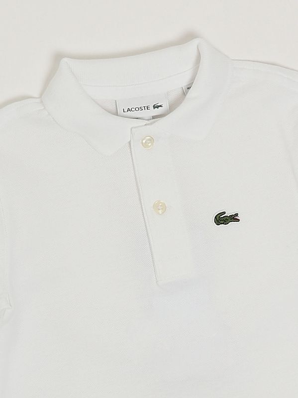 3. Polo de niño de algodón orgánico Blanco Lacoste 847354
