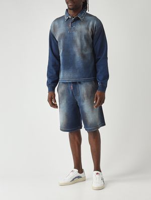 2. Herren-Poloshirt aus Baumwolljersey Denimblau