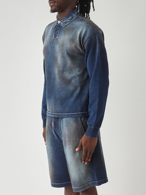 3. Herren-Poloshirt aus Baumwolljersey Denimblau