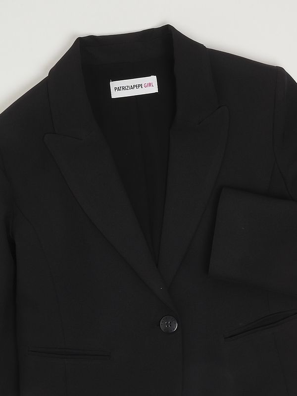 3. Blazer para niña en tejido cady. Negro Patrizia Pepe 7s0277a555