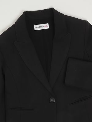 3. Blazer para niña en tejido cady. Negro