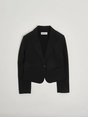 1. Blazer para niña en tejido cady. Negro