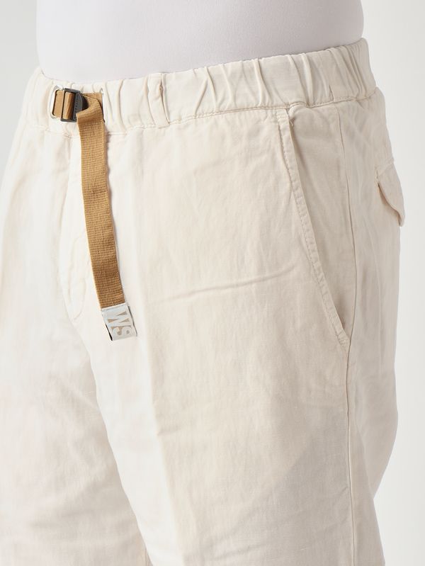 4. Pantalon homme Greg en toile parachute de coton et lin mélangés Ivoire White sand 26su6680