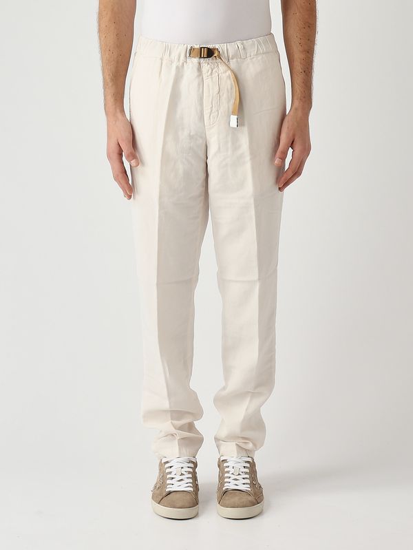 1. Pantalon homme Greg en toile parachute de coton et lin mélangés Ivoire White sand 26su6680