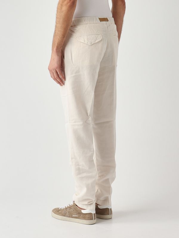 3. Pantalon homme Greg en toile parachute de coton et lin mélangés Ivoire White sand 26su6680
