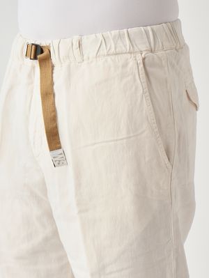 4. Pantalon homme Greg en toile parachute de coton et lin mélangés Ivoire
