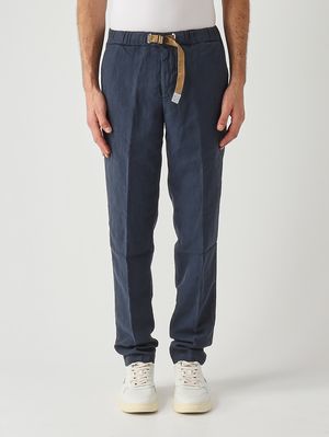 1. Pantalón para hombre Greg de tela paracaídas de mezcla de algodón y lino. Azul