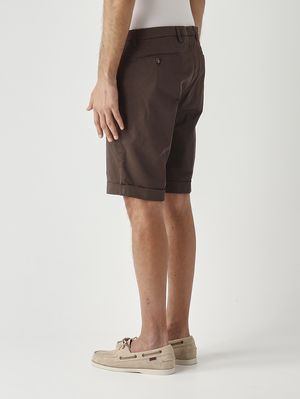 3. Bermudas para hombre BG108 de algodón elástico Marrón oscuro