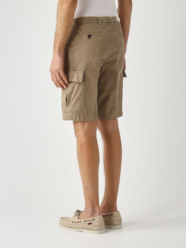 3. Herren-Bermuda Newport aus Baumwolle und Leinen mit Stretchanteil Dunkelbeige Briglia newport300559