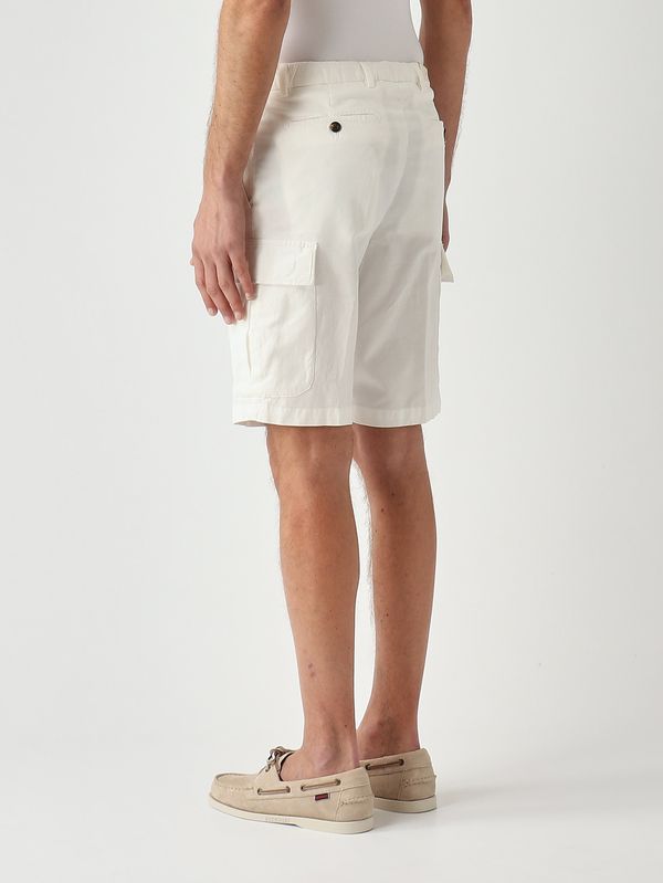 3. Herren-Bermuda Newport aus Baumwolle und Leinen mit Stretchanteil Weiß Briglia newport300559
